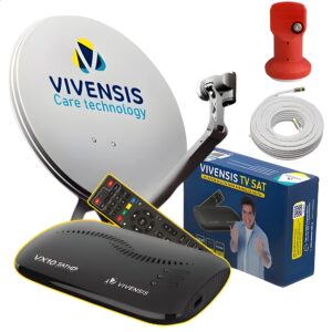 Kit Antena Parabólica Vivensis Canais Abertos Hd 100% Livres