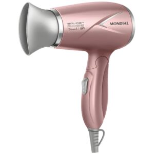 Secador de Cabelo Mondial Tourmaline Ion Golden - Rose 1200W 2 Velocidades Travel SC-47-GR