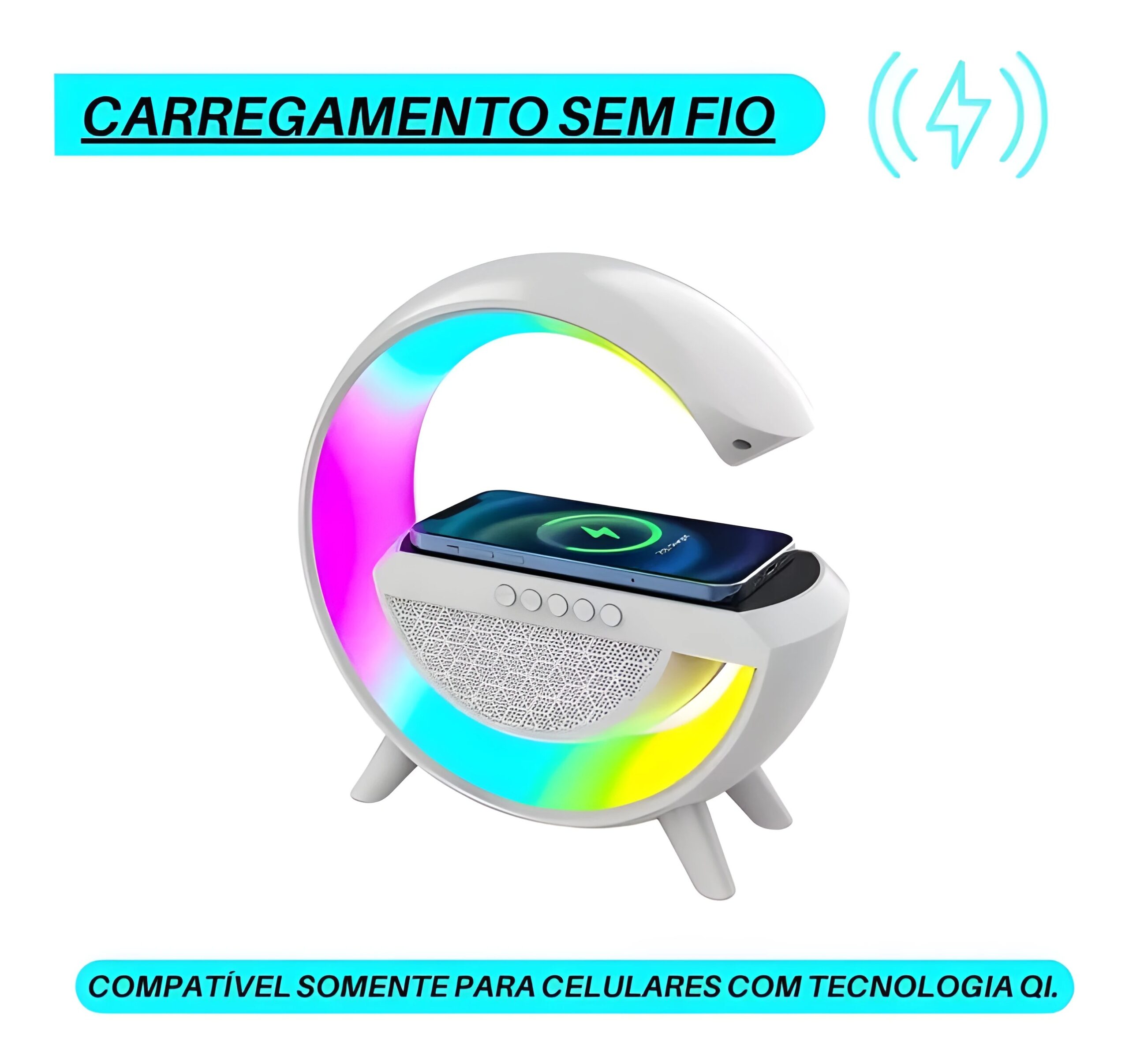 Luminaria G Speaker Smart Station Caixa De Som E Carregador 110V/220V - Image 3