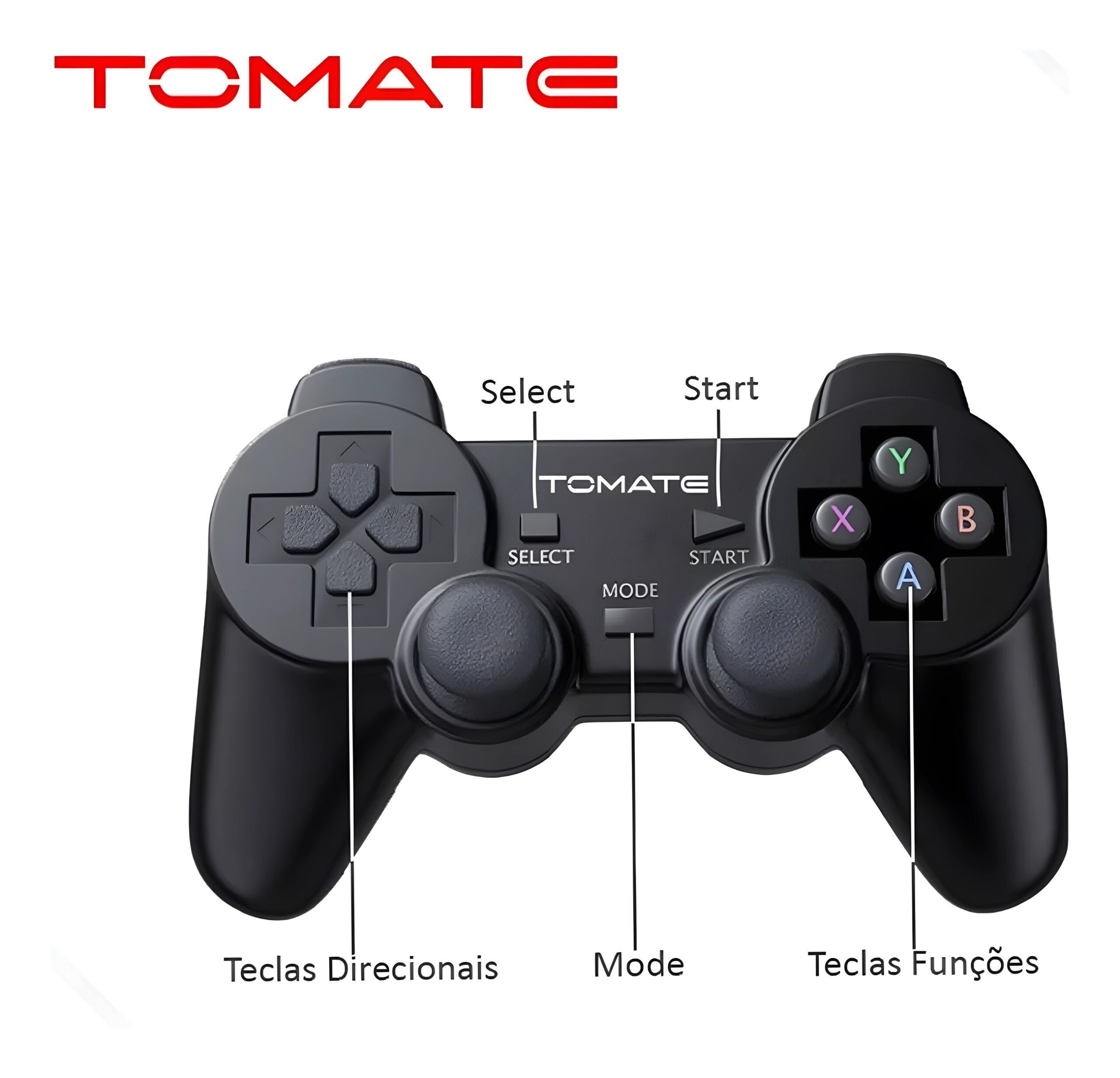 Controle Tomate Sem Fio 2.4ghz Game Pad Usb Joystick Dongle Cor Preto - Image 3